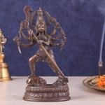 Pure Brass Mahishasur Mardini Durga Idol | 8" Brown Tone Art | 1.2kg Sacred Victory Scene | Divine Mother Triumph | Jaipurio